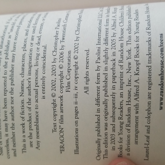 📚3/$9 📚 The Inheritance Cycle: Eragon by: Christopher Paolini - Picture 4 of 6